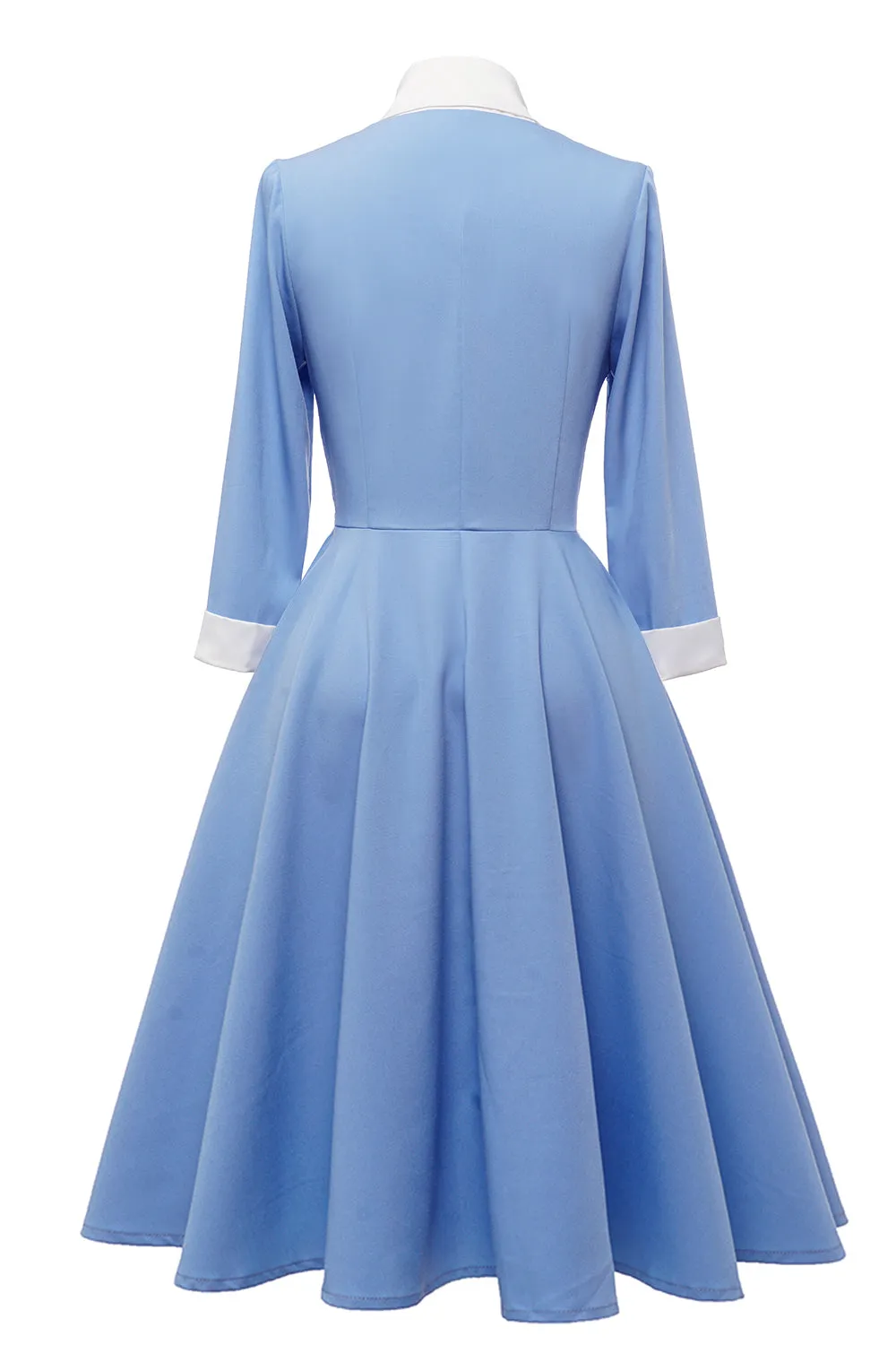 Blue Button Vintage 1950s Dress with Bowknot sold by Zapaka product image thumbnail 2