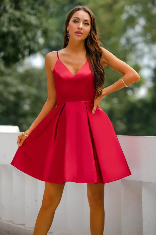 Red A-line Homecoming Dress sold by Zapaka