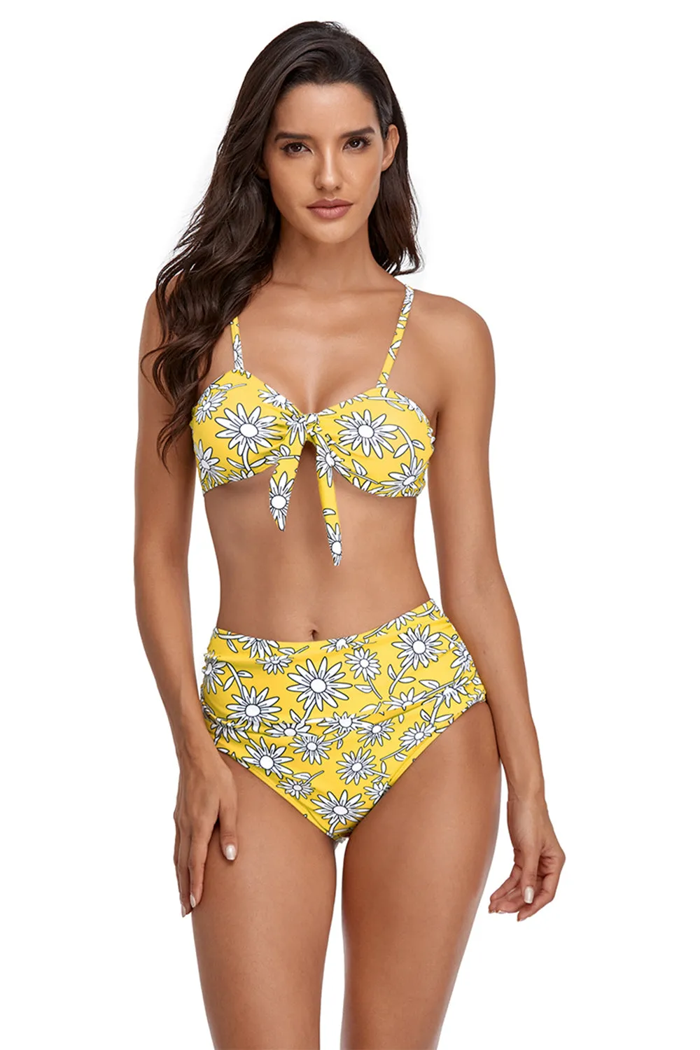 Printed Tie Knotted High Waist Bikini sold by Zapaka product image thumbnail 3