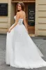 Ivory A-Line Spaghetti Straps Corset Lace Tulle Long Wedding Dress sold by Zapaka