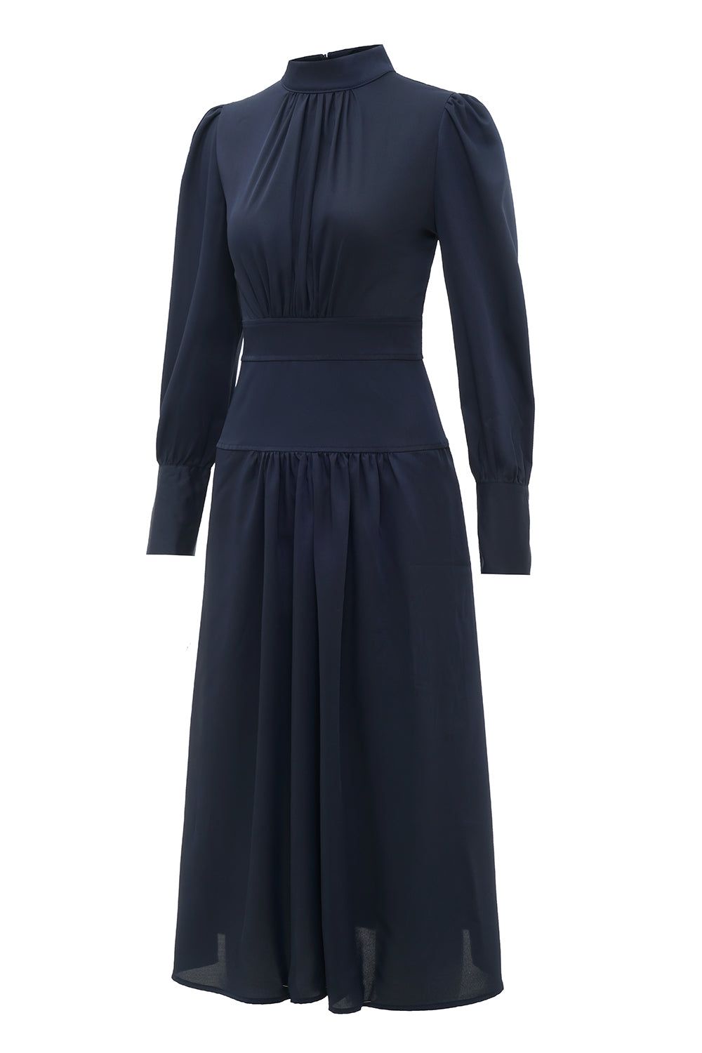 Navy Long Sleeves Casual Dress sold by Zapaka product image thumbnail 3