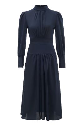 Navy Long Sleeves Casual Dress sold by Zapaka
