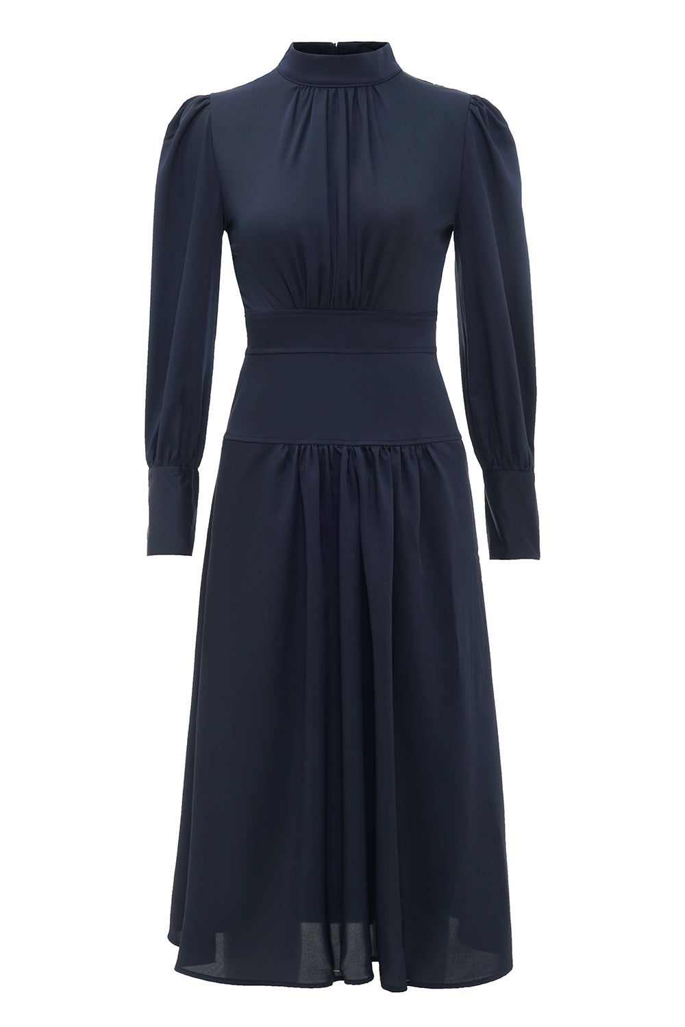 Navy Long Sleeves Casual Dress sold by Zapaka