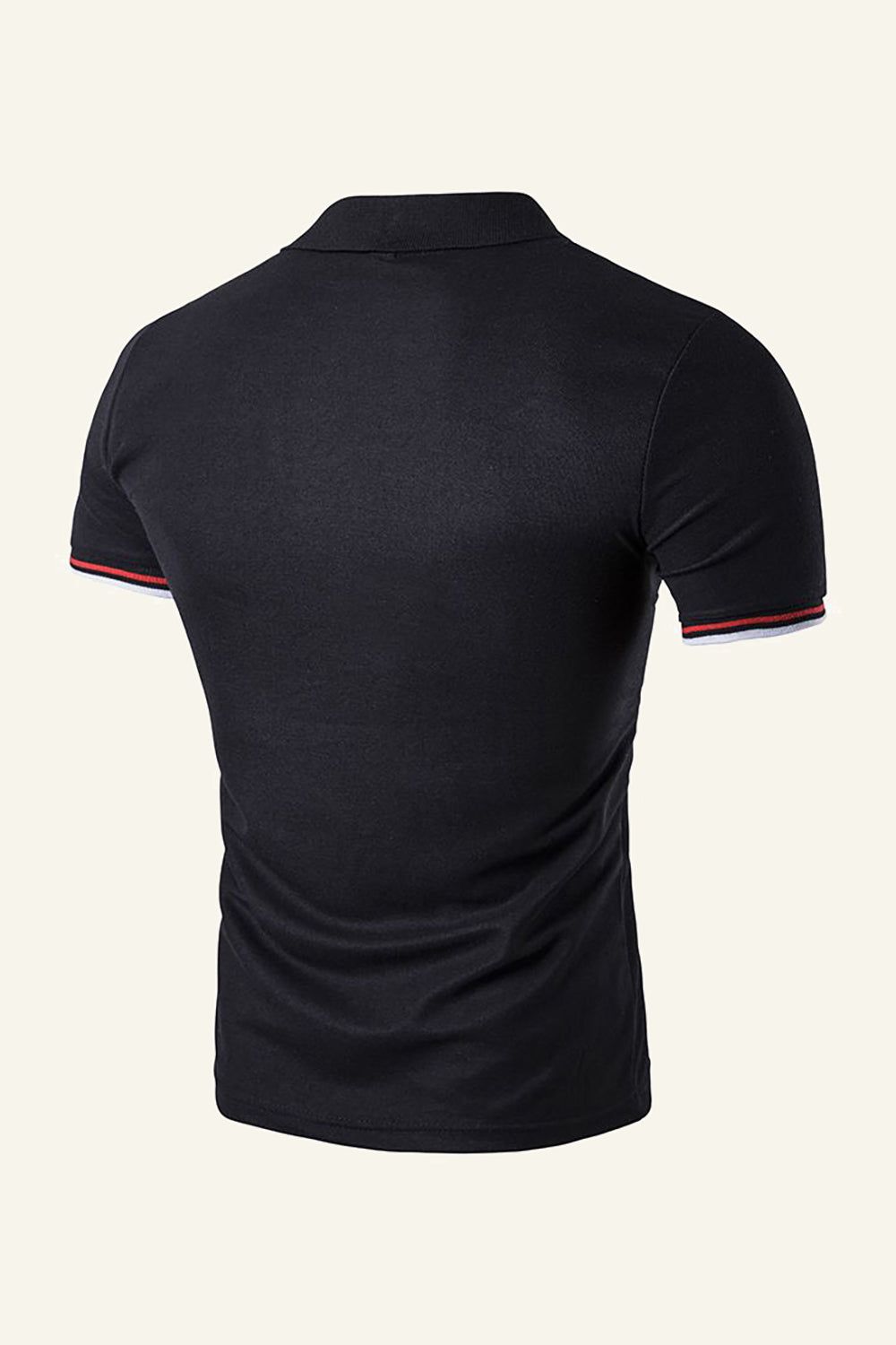 Black Short-Sleeve Casual Polo Shirt sold by Zapaka product image thumbnail 2