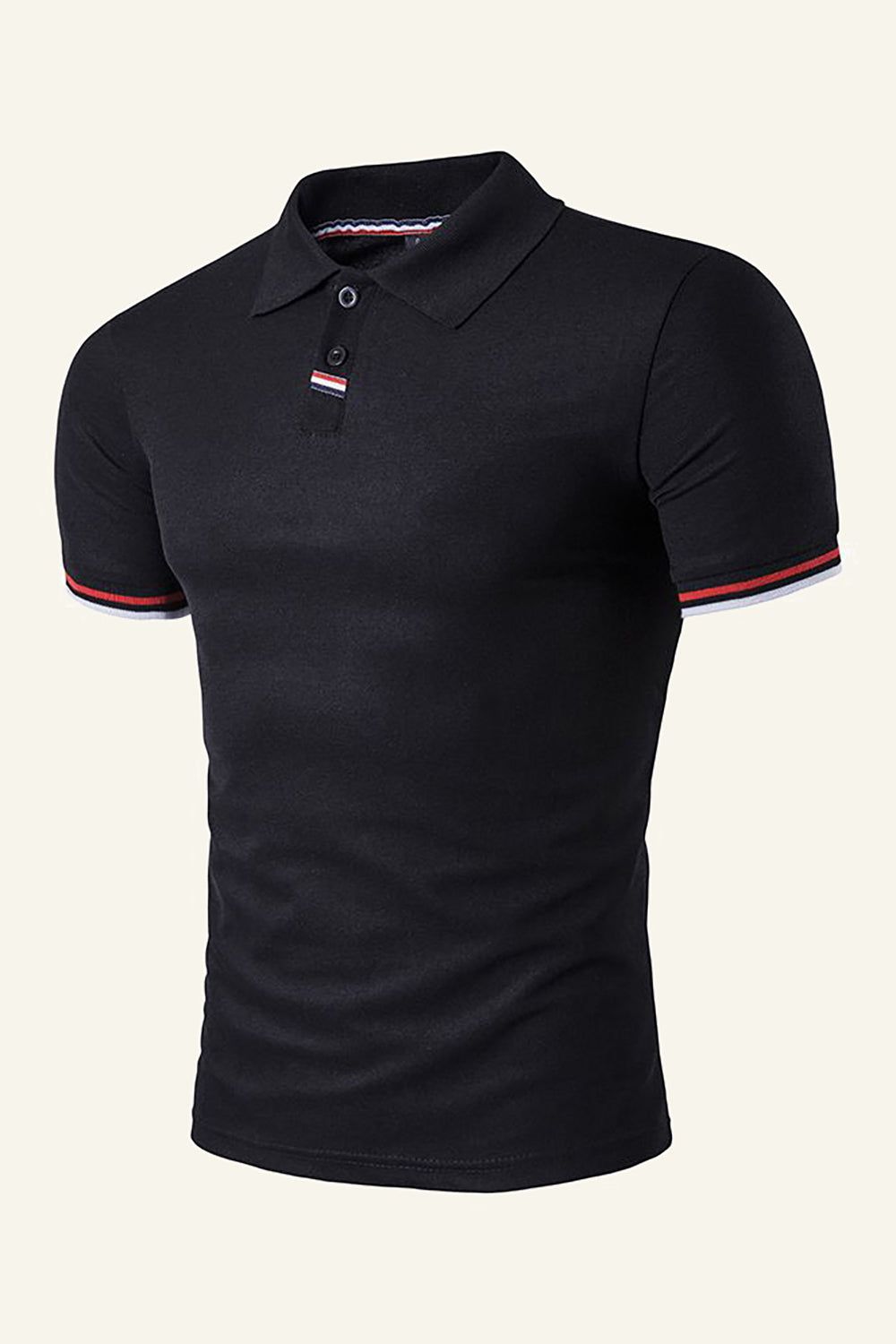Black Short-Sleeve Casual Polo Shirt sold by Zapaka