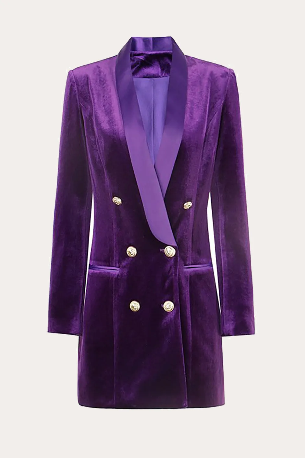 Dark Green Velvet Double Breasted Women Party Blazer sold by Zapaka product image thumbnail 5