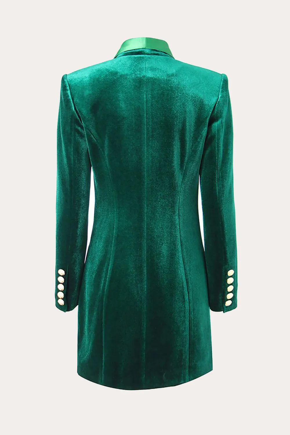 Dark Green Velvet Double Breasted Women Party Blazer sold by Zapaka product image thumbnail 2