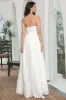 Cute White Sweetheart High Low Flower Midi Graduation Dress sold by Zapaka