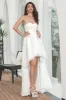 Cute White Sweetheart High Low Flower Midi Graduation Dress sold by Zapaka