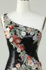 One Shoulder Black Sequin Beading Homecoming Dress sold by Zapaka
