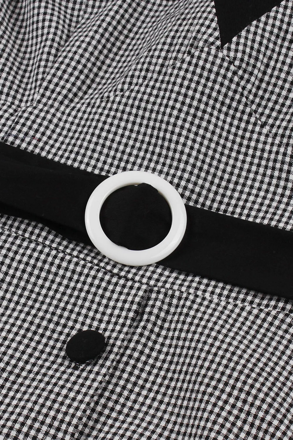 Black Halter Plaid Sleeveless Button 1950s Dress sold by Zapaka product image thumbnail 5