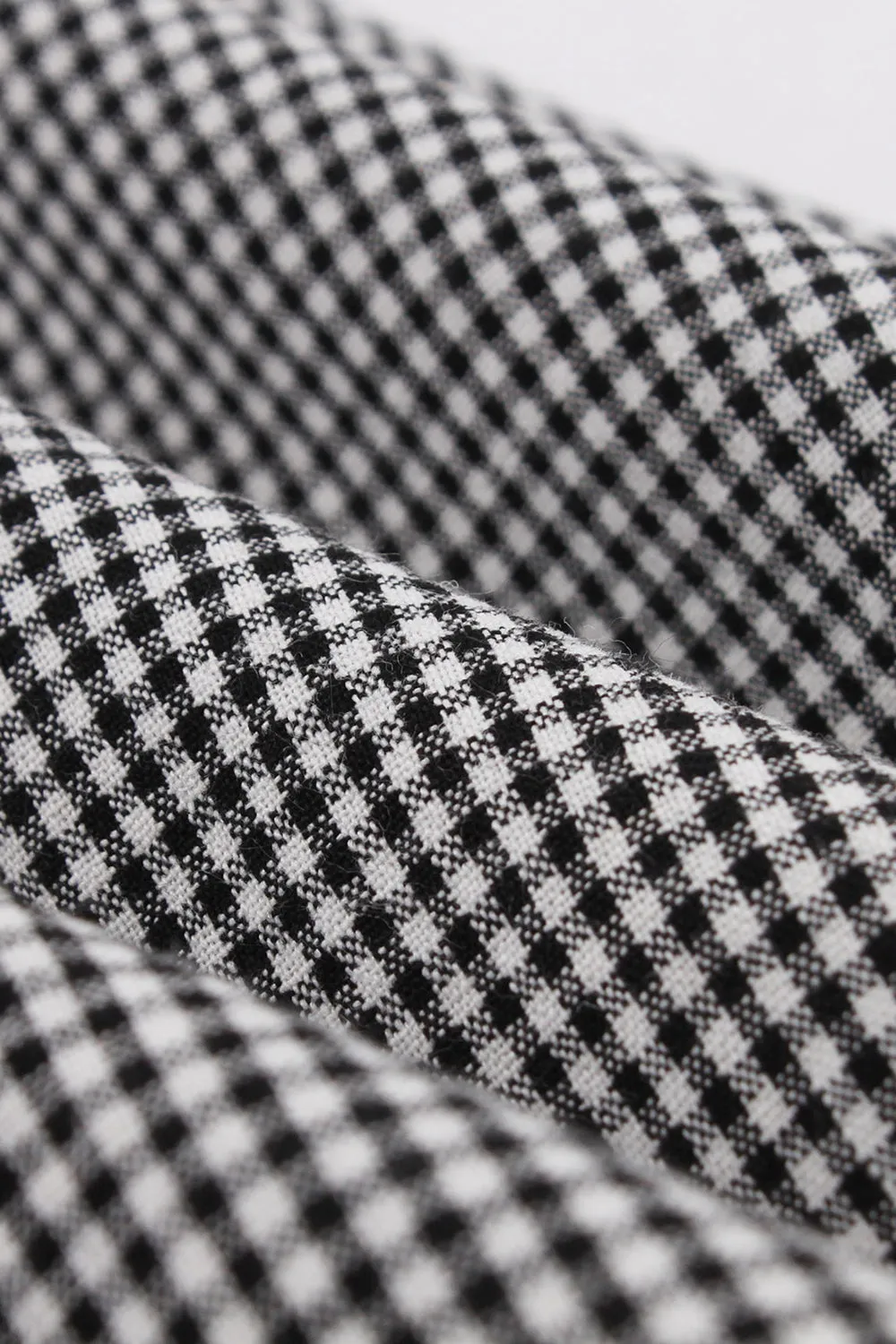 Black Halter Plaid Sleeveless Button 1950s Dress sold by Zapaka product image thumbnail 3