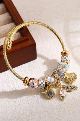 Creative Multi-elements Flower And Fish Tail Shaped Pendant String Adjustable Bracelet sold by Zapaka