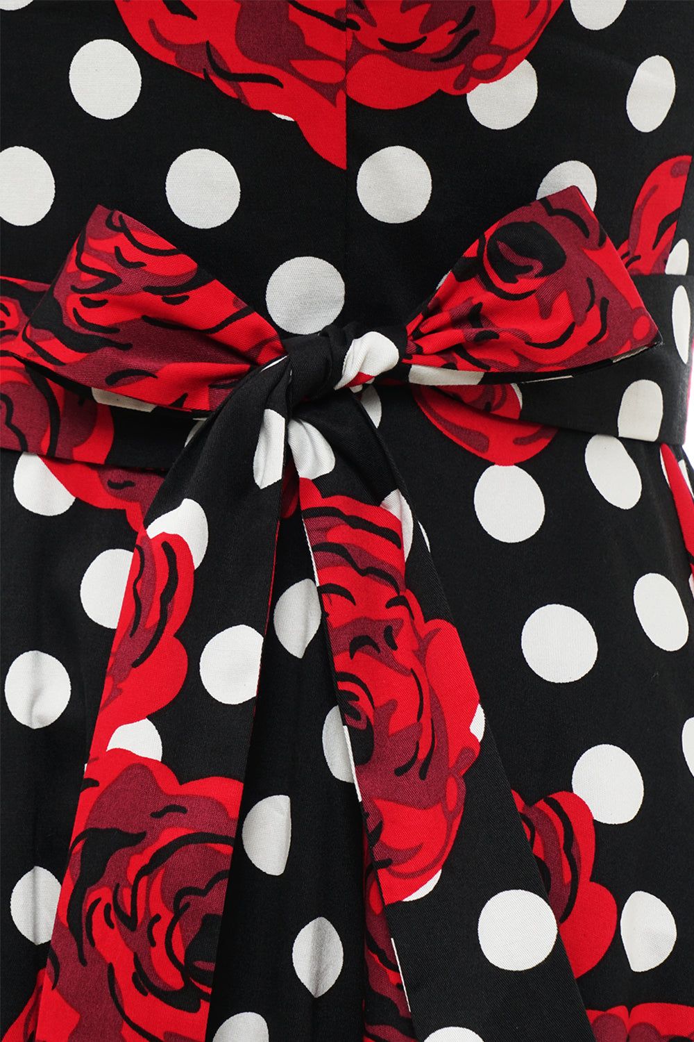 Red Polka Dots Floral Vintage Dress sold by Zapaka product image thumbnail 5