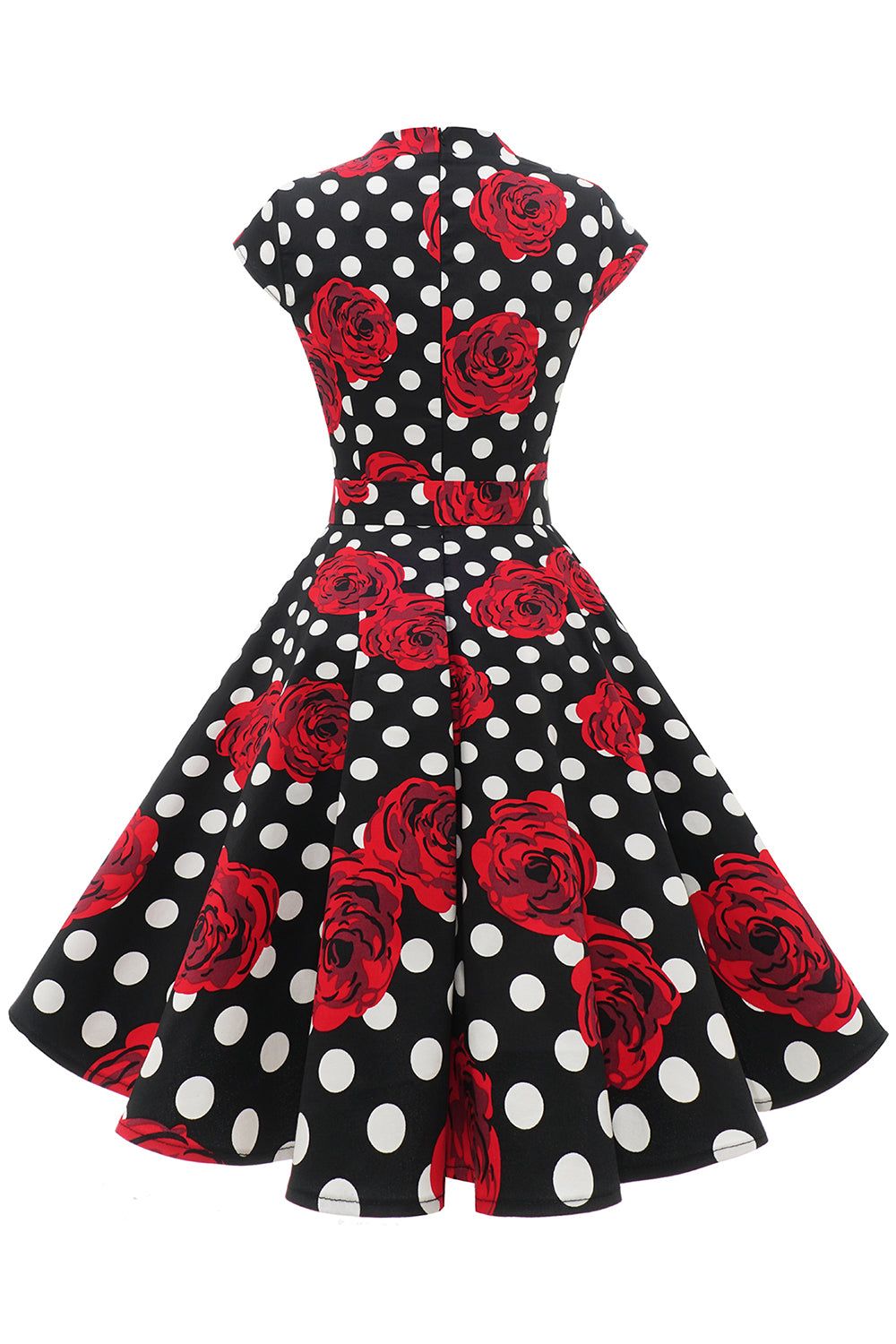 Red Polka Dots Floral Vintage Dress sold by Zapaka product image thumbnail 2