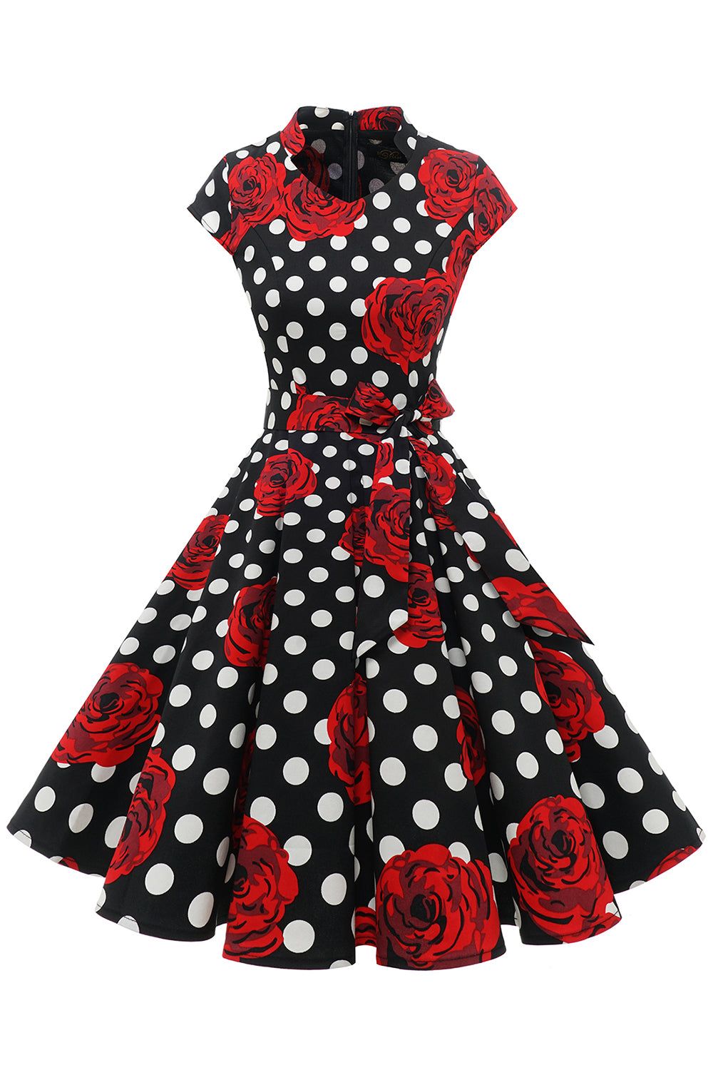 Red Polka Dots Floral Vintage Dress sold by Zapaka