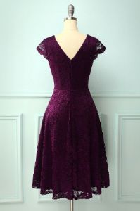 Grape V Neck Midi Lace sold by Zapaka