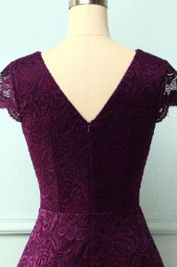 Grape V Neck Midi Lace sold by Zapaka