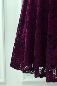 Grape V Neck Midi Lace sold by Zapaka