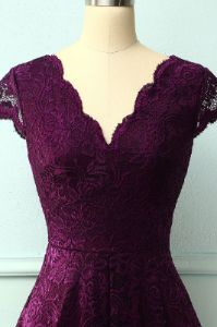 Grape V Neck Midi Lace sold by Zapaka