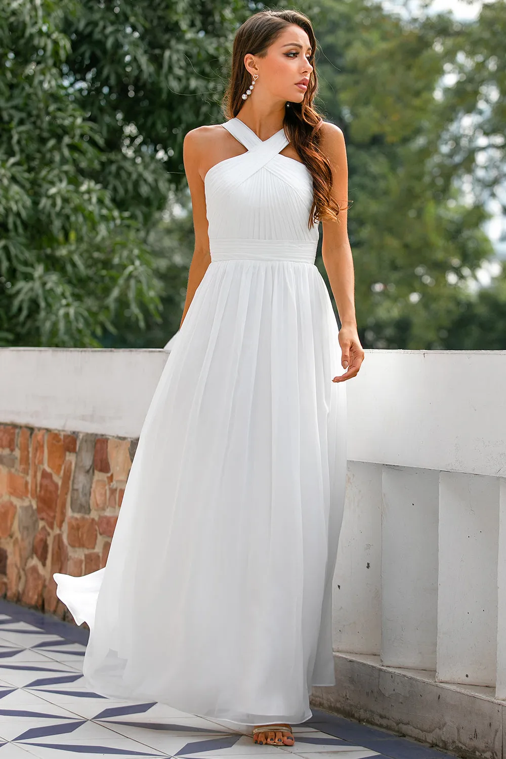 Ruffle Cross V-neck Dress sold by Zapaka product image thumbnail 5