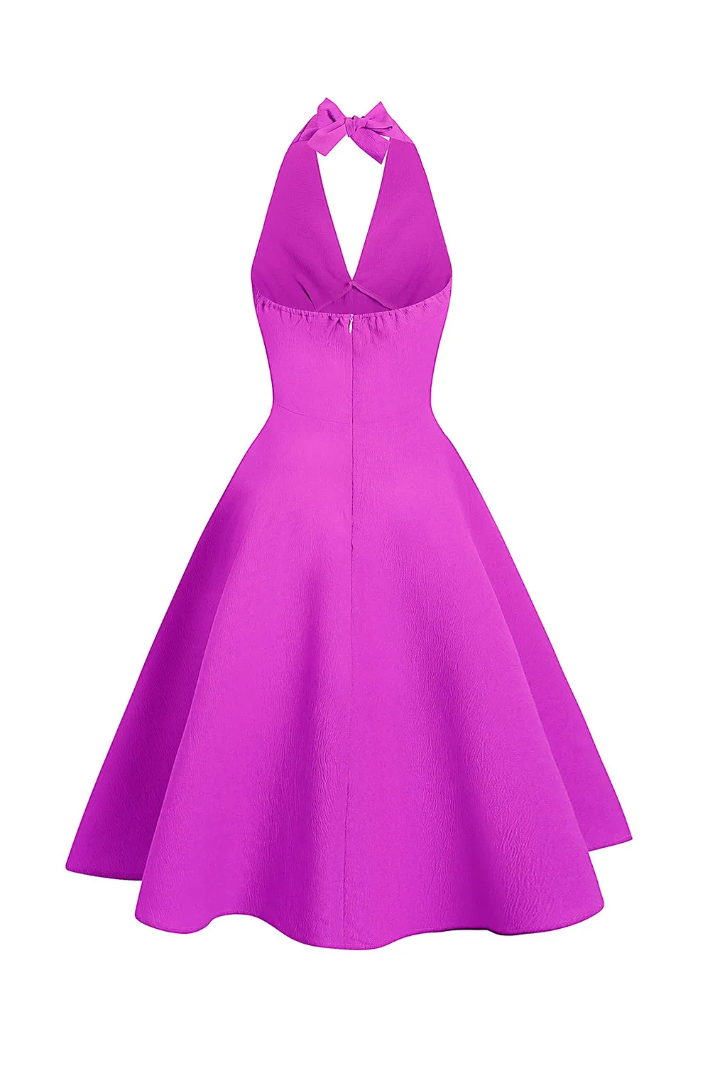 Fuchsia Halter Swing 1950s Dress sold by Zapaka product image thumbnail 2