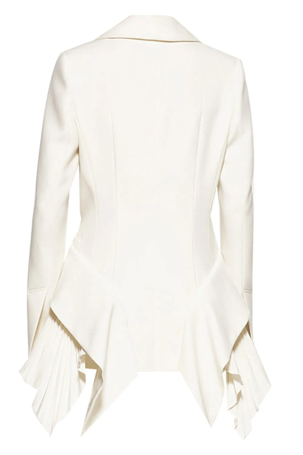 Black Long Sleeves Shawl Lapel Ruffled Women's Blazer sold by Zapaka product image thumbnail 4