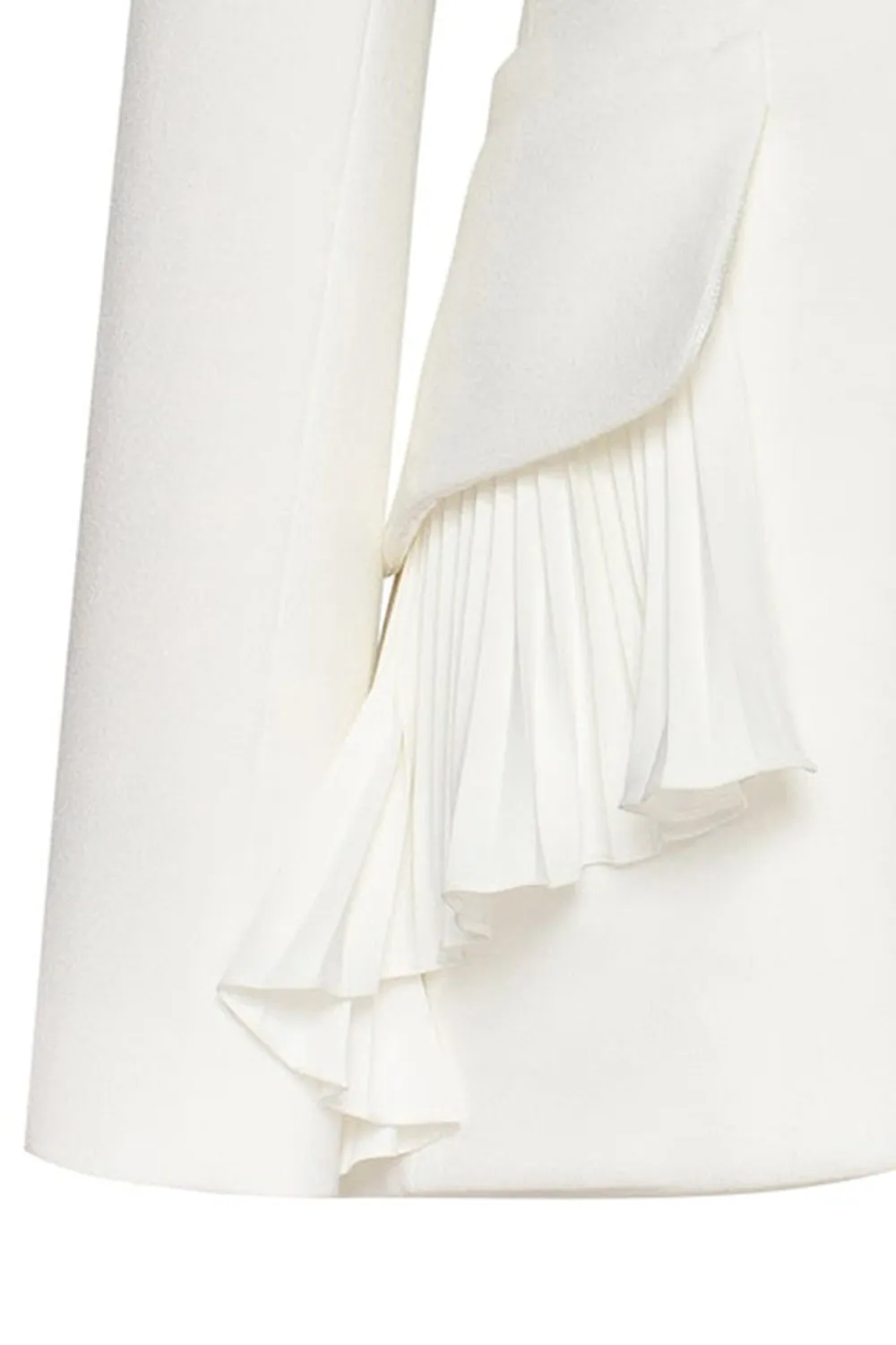 Black Long Sleeves Shawl Lapel Ruffled Women's Blazer sold by Zapaka product image thumbnail 5