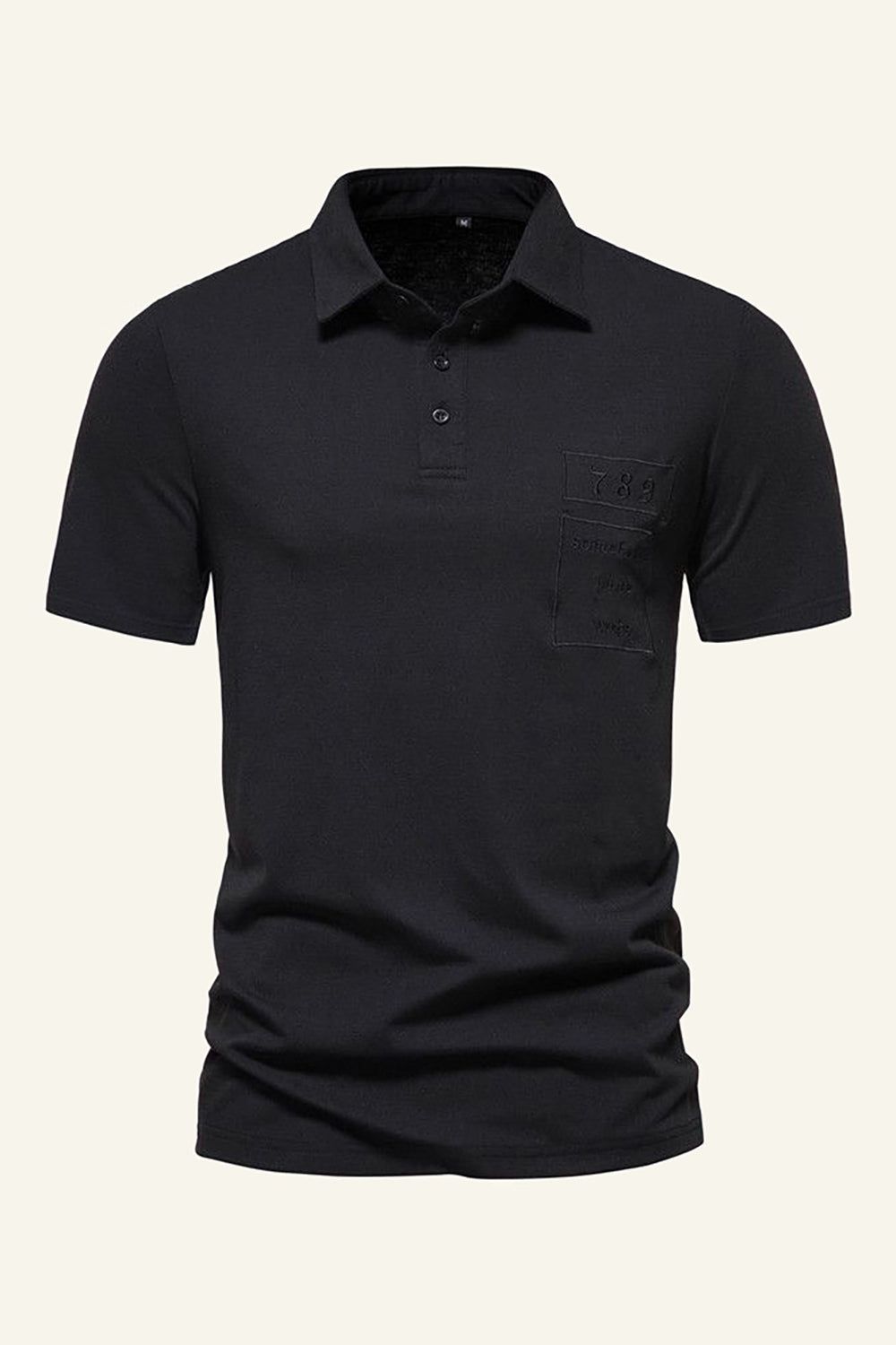 Black Cotton Short Sleeves Casual Polo Shirt sold by Zapaka
