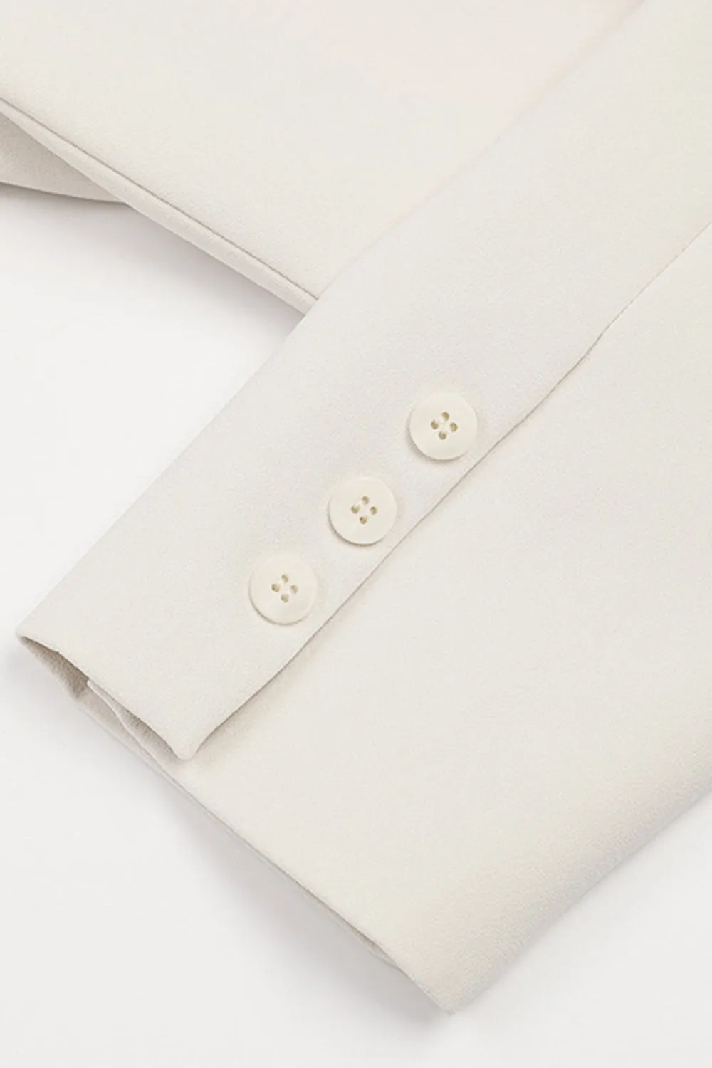 Ivory Floral Irregular Long Women Blazer sold by Zapaka product image thumbnail 5