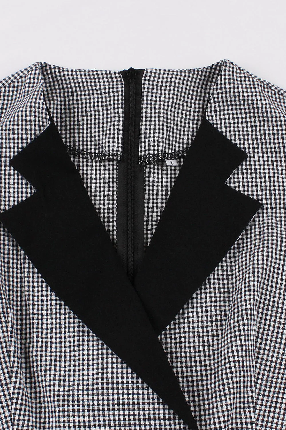 Long Sleeves Plaid Swing 1950s Dress with Belt sold by Zapaka product image thumbnail 3