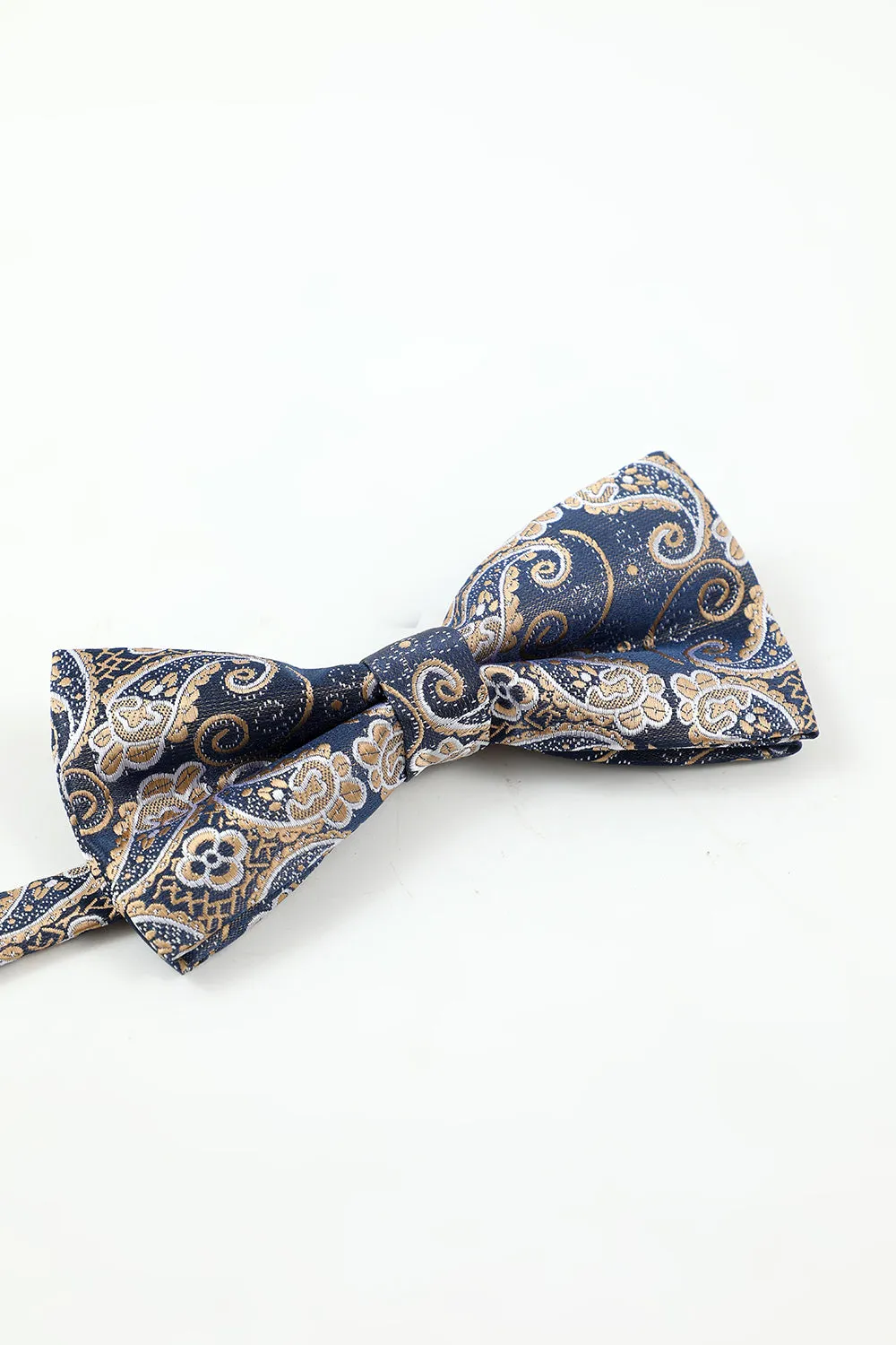 Navy Men's Jacquard 5-Piece Accessory Set Tie and Bow Tie Pocket Square Flower Lapel Pin Tie Clip sold by Zapaka product image thumbnail 5