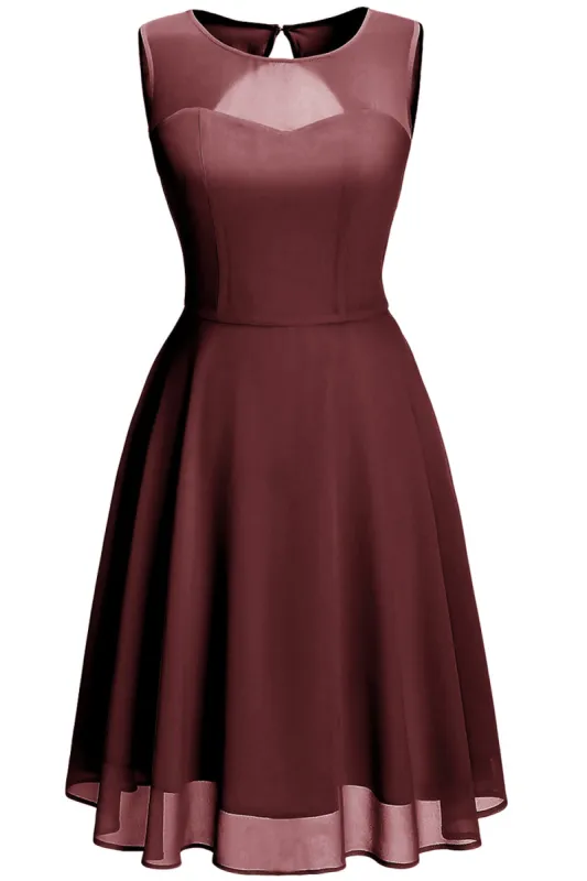 Burgundy Vintage Dress with Keyhole sold by Zapaka