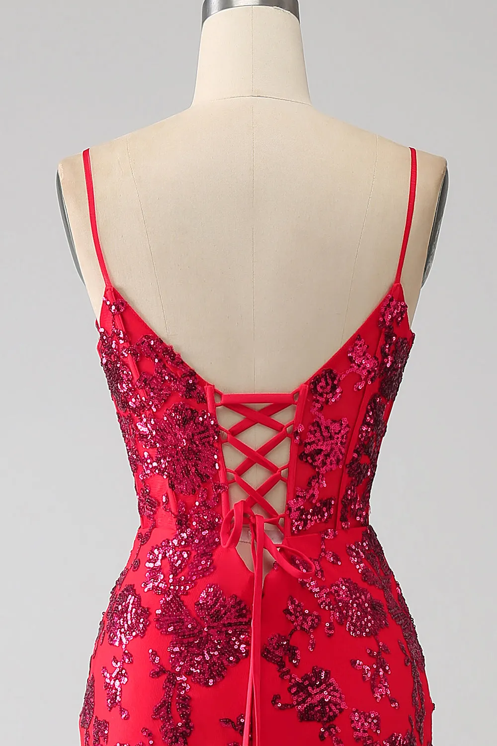 Mermaid Dark Red Sequins Prom Dress with Slit sold by Zapaka product image thumbnail 5