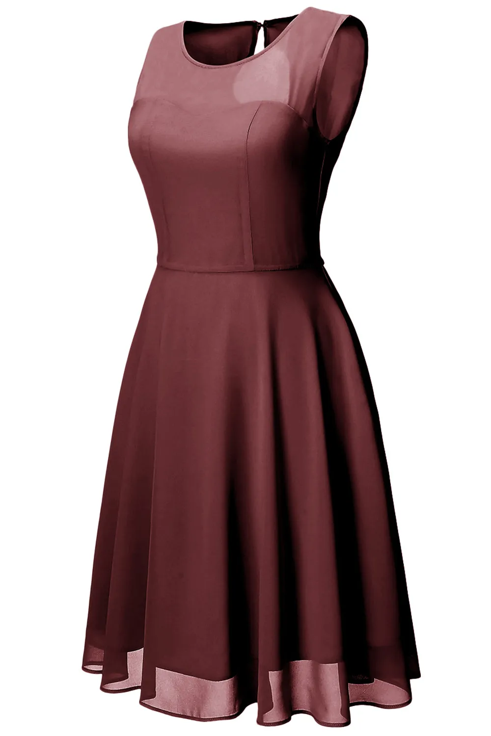 Burgundy Vintage Dress with Keyhole sold by Zapaka product image thumbnail 2