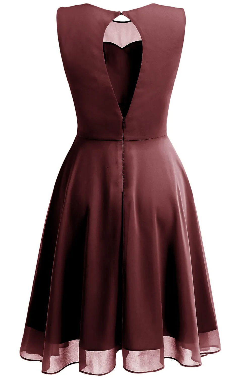 Burgundy Vintage Dress with Keyhole sold by Zapaka product image thumbnail 3
