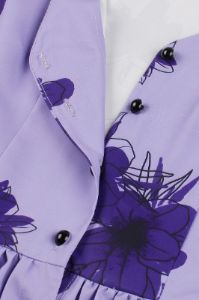 V-Neck Sleeveless Printed Purple Vintage Dress with Button sold by Zapaka