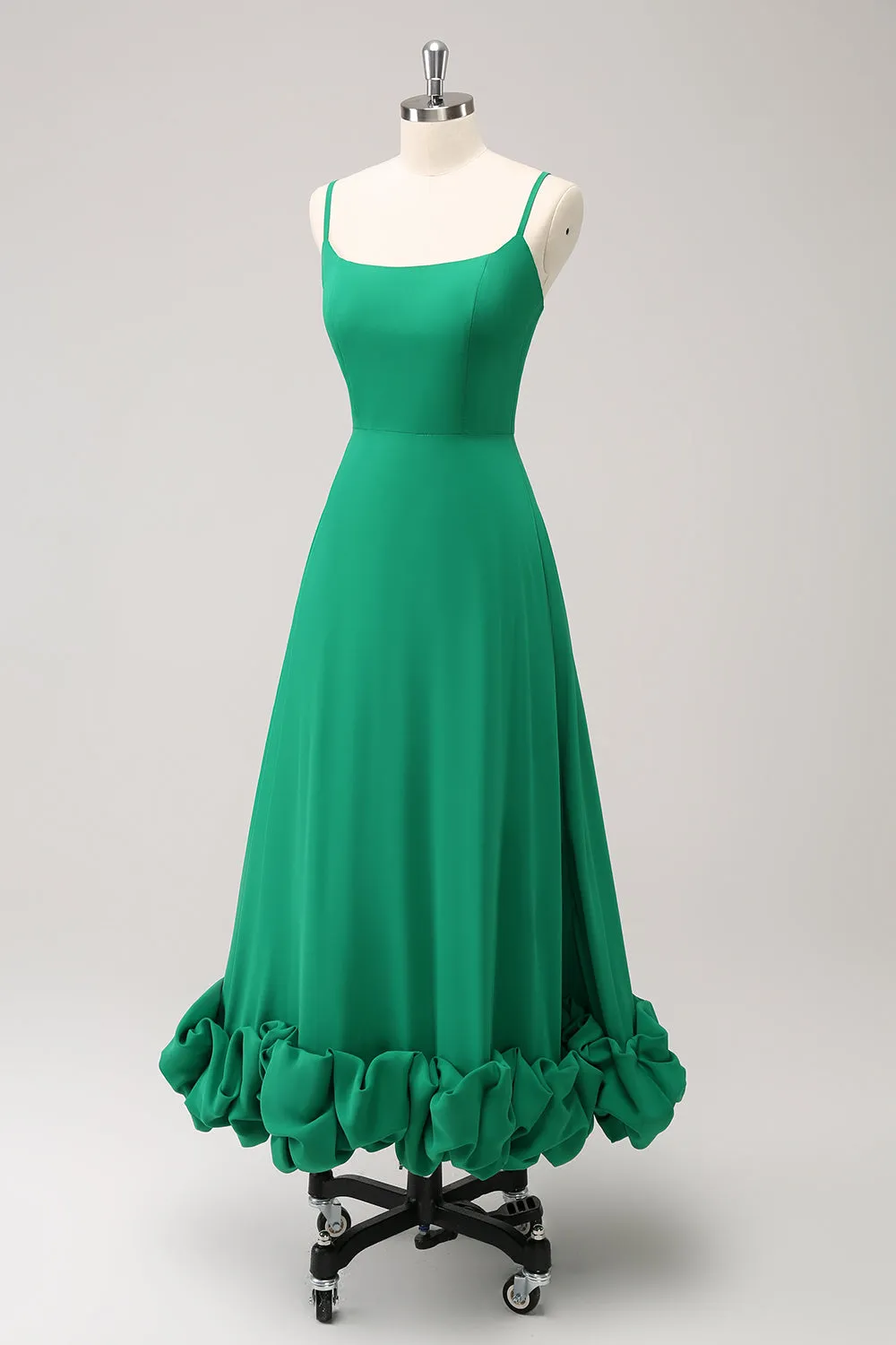 Elegant Green A Line Spaghetti Straps Bridesmaid Dress sold by Zapaka product image thumbnail 3