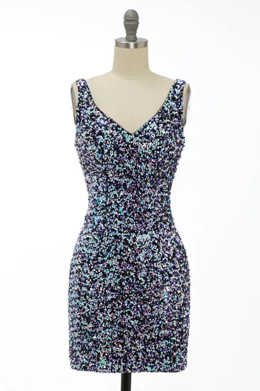 Black Sequin Fitted Homecoming Dress sold by Zapaka