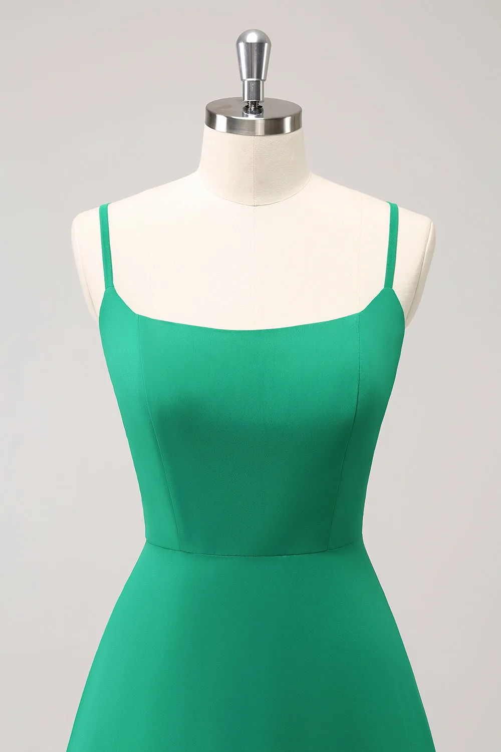 Elegant Green A Line Spaghetti Straps Bridesmaid Dress sold by Zapaka product image thumbnail 4