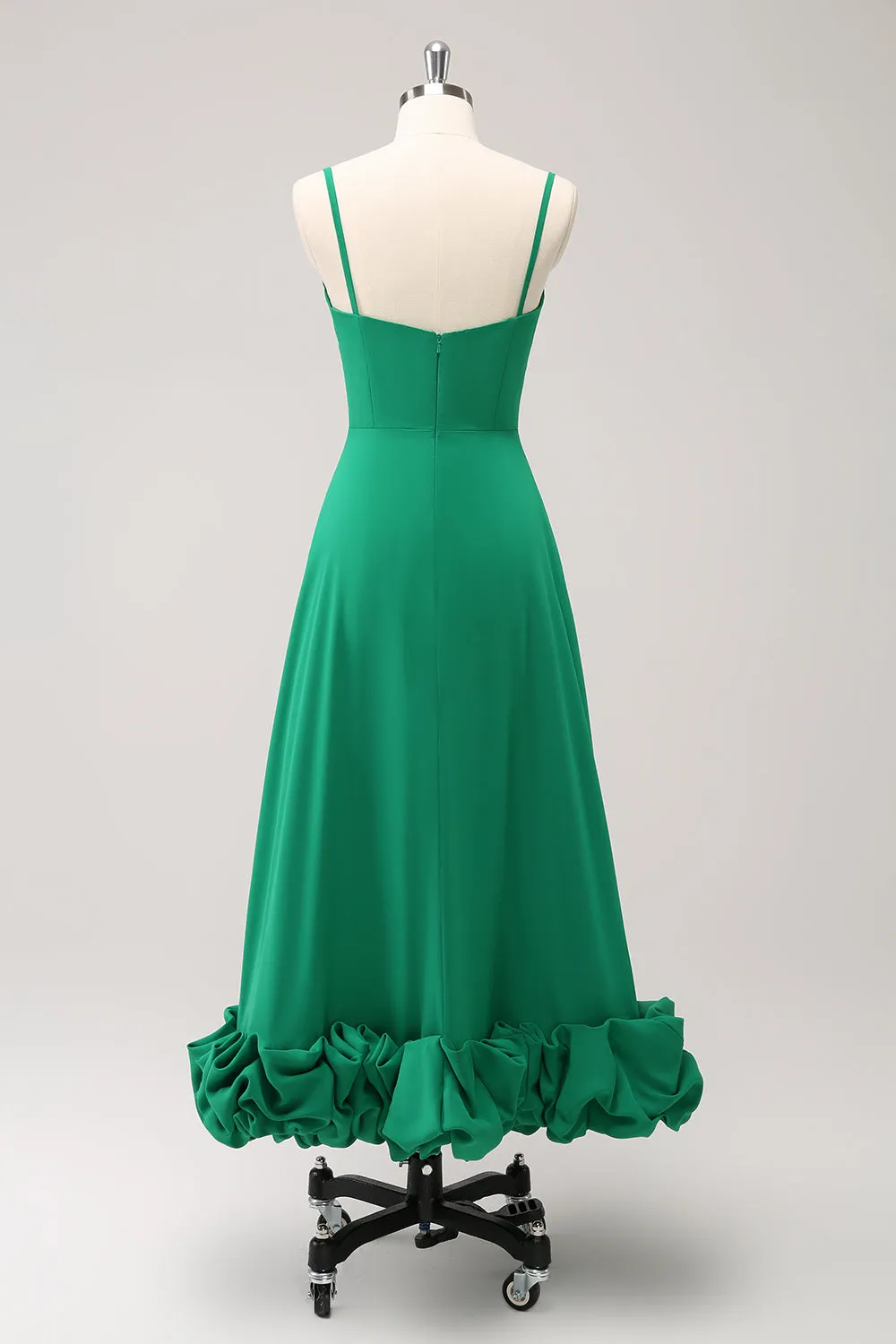 Elegant Green A Line Spaghetti Straps Bridesmaid Dress sold by Zapaka product image thumbnail 2