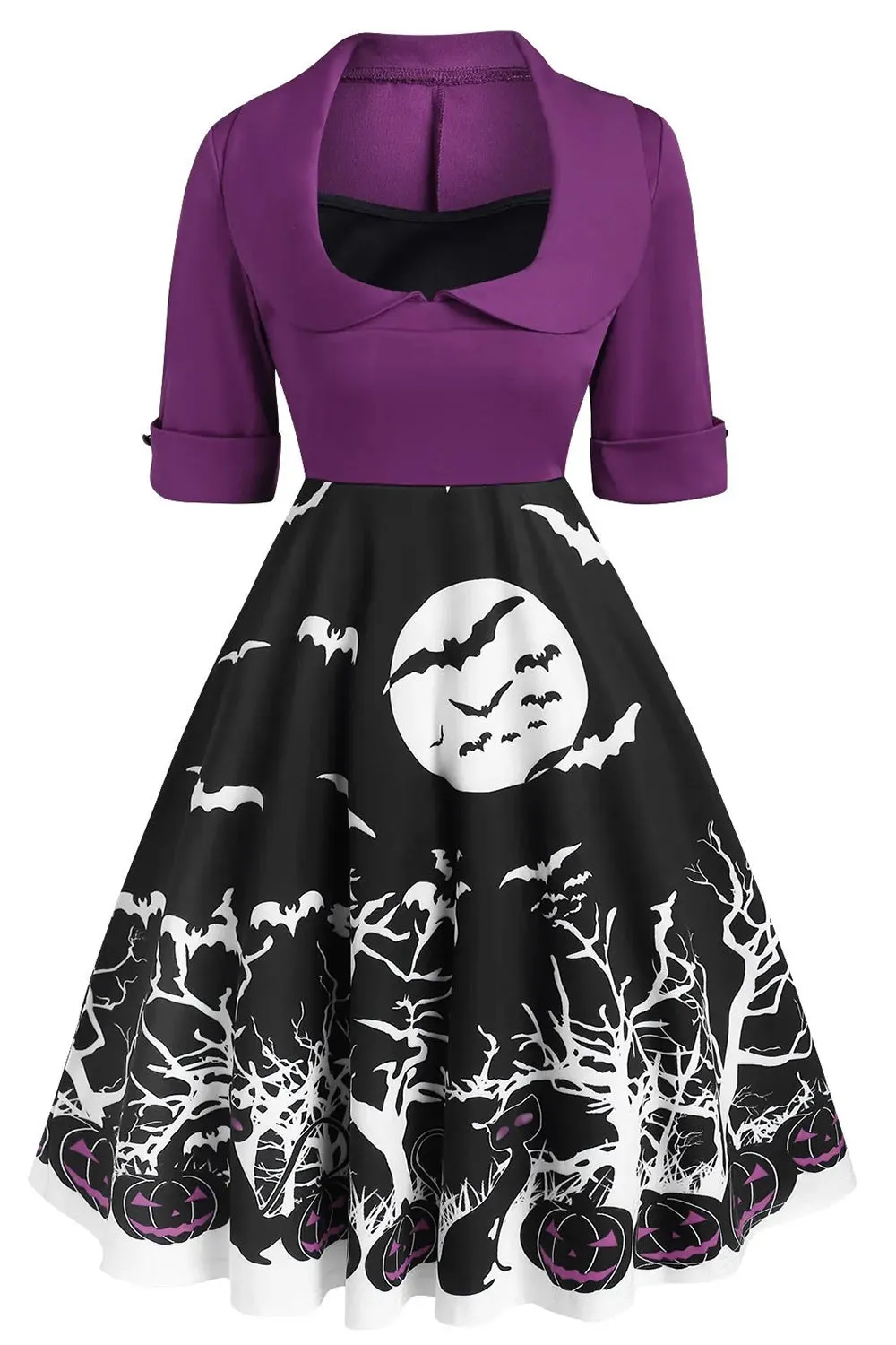 Orange Short Sleeves Vintage Halloween Dress sold by Zapaka product image thumbnail 5