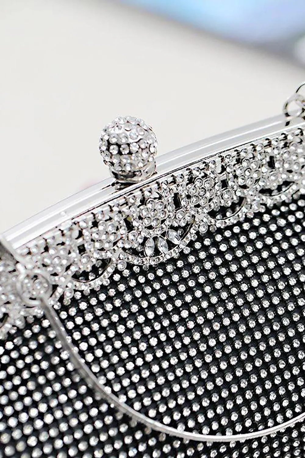 Black Sparkly Rhinestone Evening Clutch Bag sold by Zapaka product image thumbnail 3