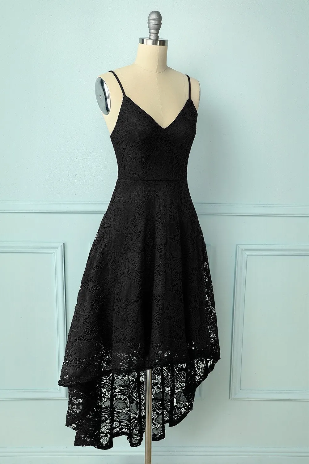 Black High Low Lace Party Dress sold by Zapaka product image thumbnail 3