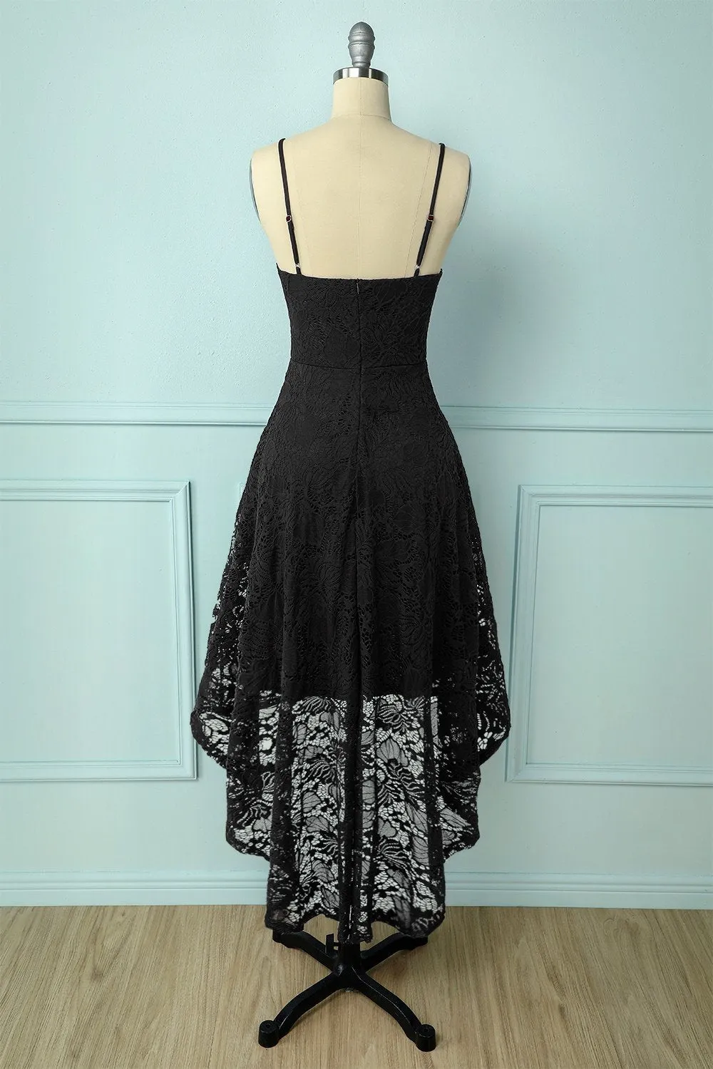 Black High Low Lace Party Dress sold by Zapaka product image thumbnail 2