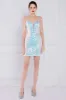 Dazzle light White Mini Bodycon Sequined Cocktail Dress sold by Zapaka