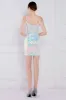 Dazzle light White Mini Bodycon Sequined Cocktail Dress sold by Zapaka