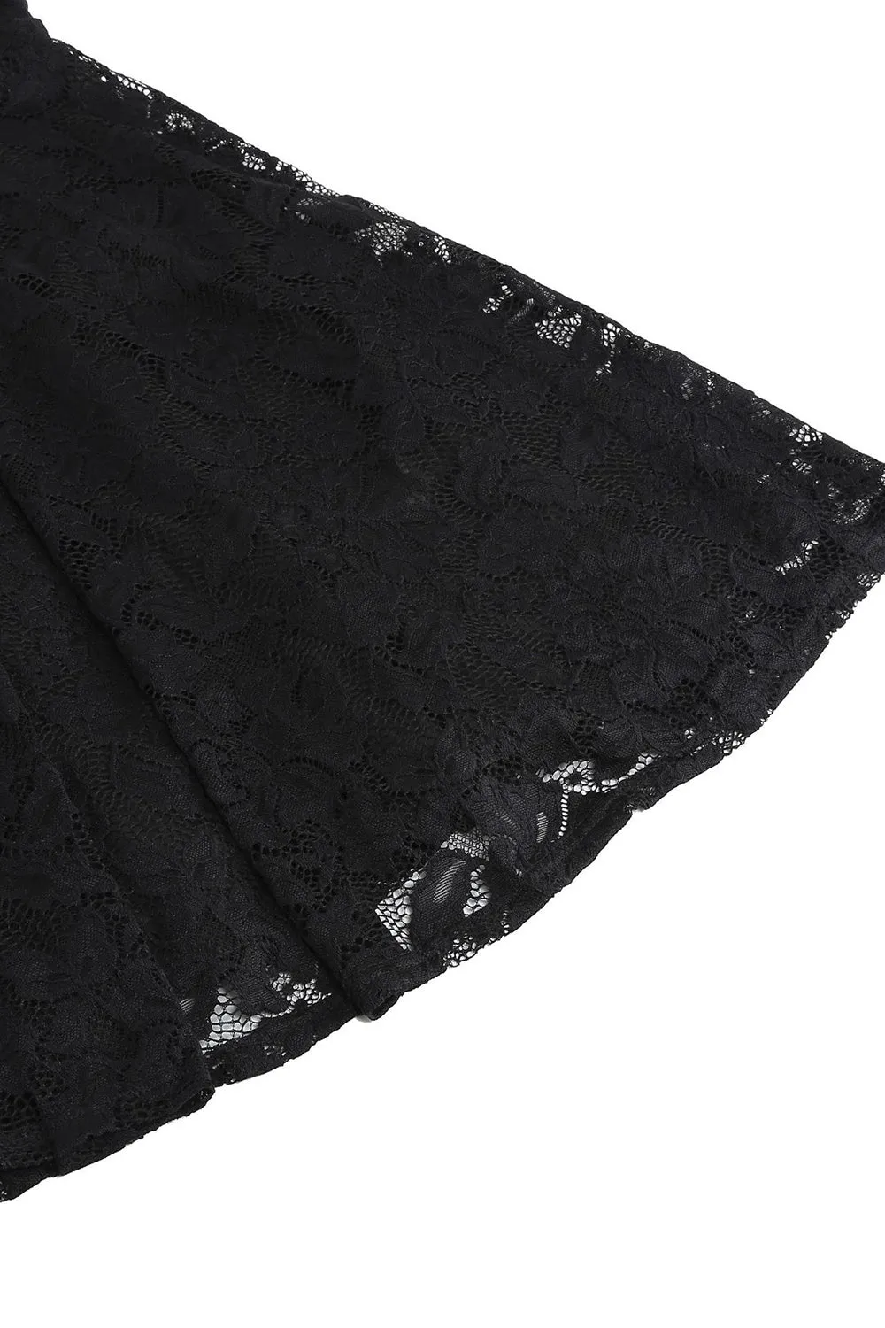 V Neck Black Lace Hepburn Style 1950s Dress sold by Zapaka product image thumbnail 5