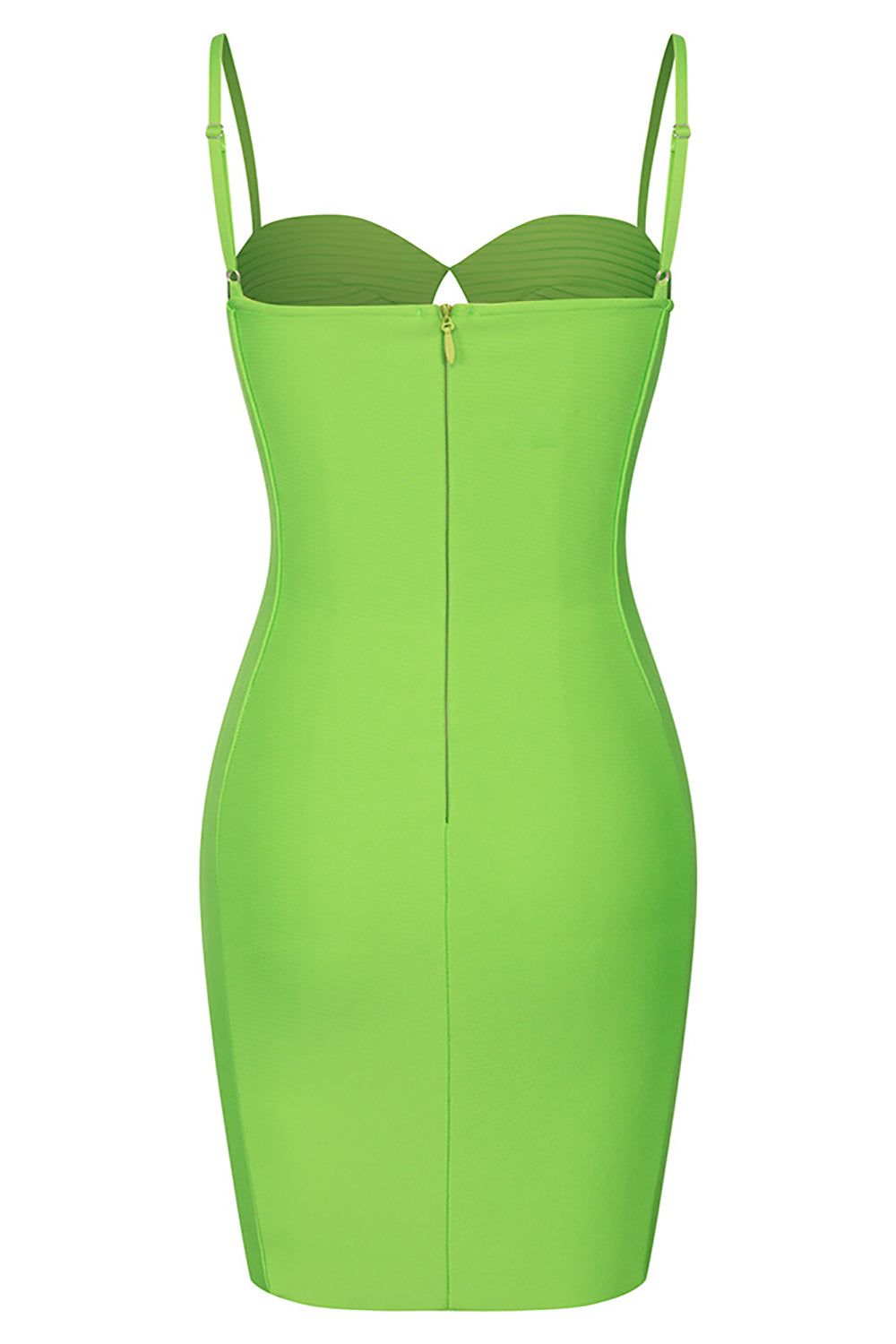 Green Spaghetti Straps Keyhole Bodycon Homecoming Dress sold by Zapaka product image thumbnail 6