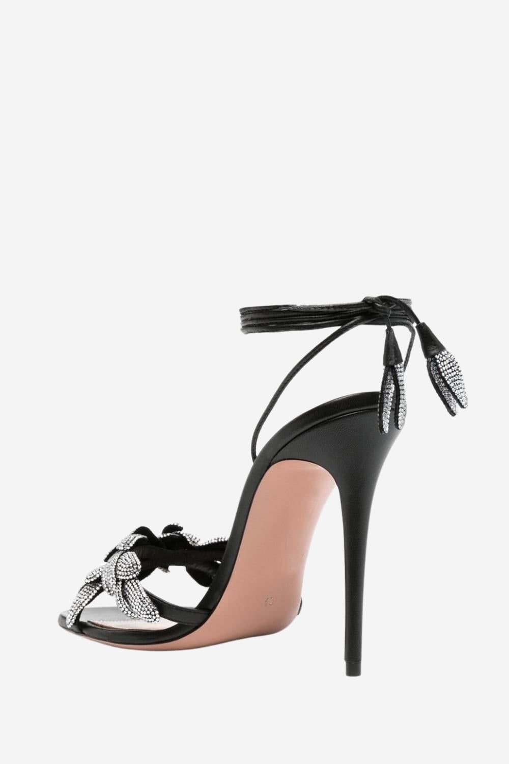 Black Pointed Toe Stiletto Sandals with Beading sold by Zapaka product image thumbnail 2